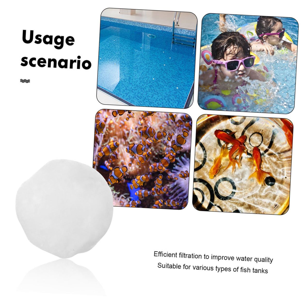 Homoyoyo Palline Filtranti per Piscina Filtro per Acqua Leggero Alta Resistenza Filtrazione Efficiente per Pulizia Casa e Acquari