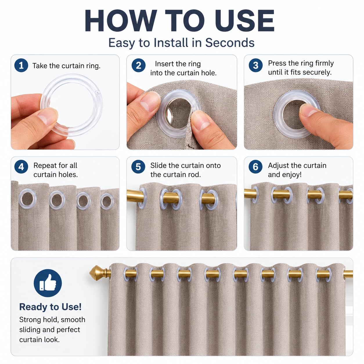Plastic Curtain Rings - 25 Pack, Snap Lock -4 Plastic Curtain Rings - 25 Pack, Snap Lock -4