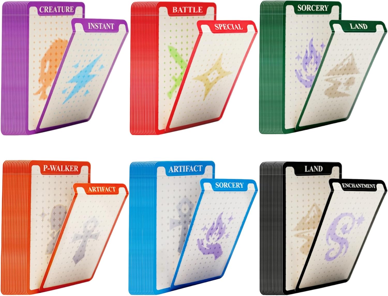 Trading Card Dividers for MTG Storage, Paper Divider Cards for TCG, Game Cards Organizer Box (2 Set, 108 Pcs)