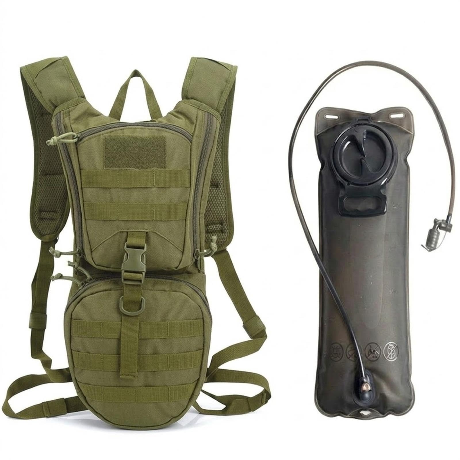 Zaino Idratazione Sacca Idrica 3L Doppia Tasca Ciclismo Corsa Trekking 750g