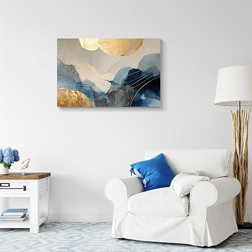 Miniatura 69 de Lienzo artístico para pared, pinturas de arte abstracto, fantasía azul, grafiti colorido sobre fondo blanco; decoración artística moderna para sala