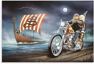 35+ David Mann Artwork Poster Wall Art Motorcycle Vintage Cool Canvas Paintings Posters Wall Art for Living Room Bedroom Home Decor Unframe-23-16x24inch(40x60cm)