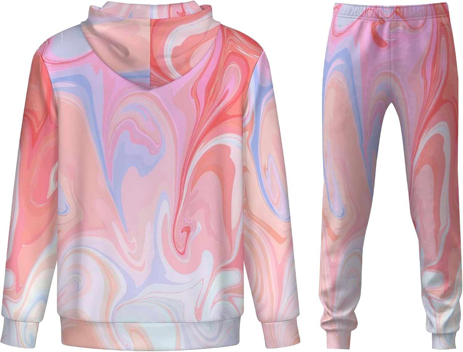Couples Kawaii Tracksuit Set 2 Pcs,Mens Womens Hoodie Sweatsuit Outfits Zip Up Lounge Jogger Set with Pocket