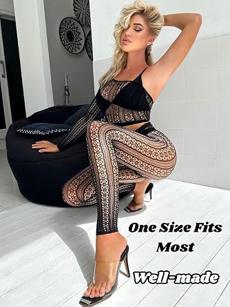 EHSUYAB Rave Outfits For Women, Sexy Mesh Jumpsuit Party Club, 2 Piece Body Stocking Lingerie Fishnet Bodysuit Music Festival