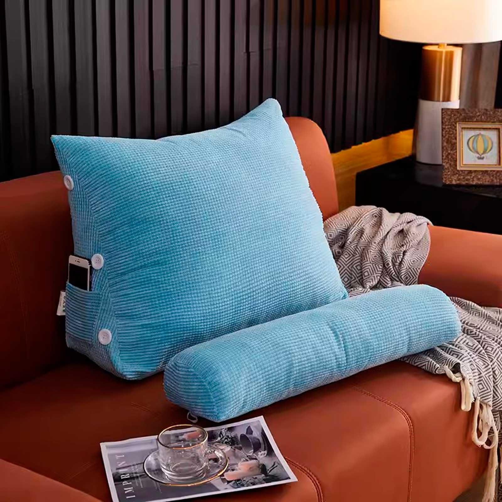 Set 6 Cuscini Memory Foam A Cuneo - Supporto Ergonomico Per Collo, Schiena E Gambe - Foto 4