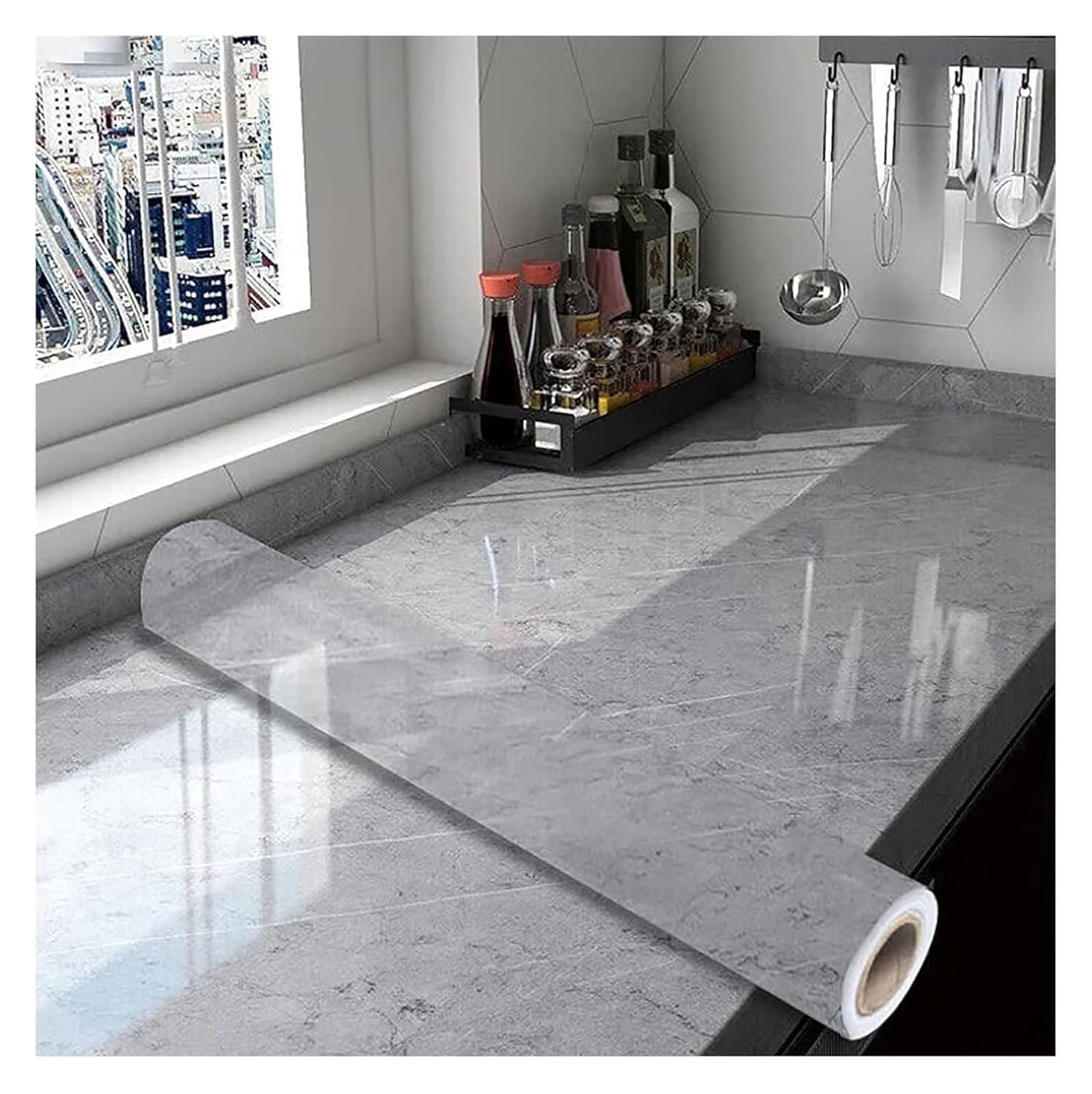 Cvhfhjtg Grijs Self Adhesive Wallpaper, Marble Paper Granite Grey Wallpaper Peel And Stick Self Adhesive Removable