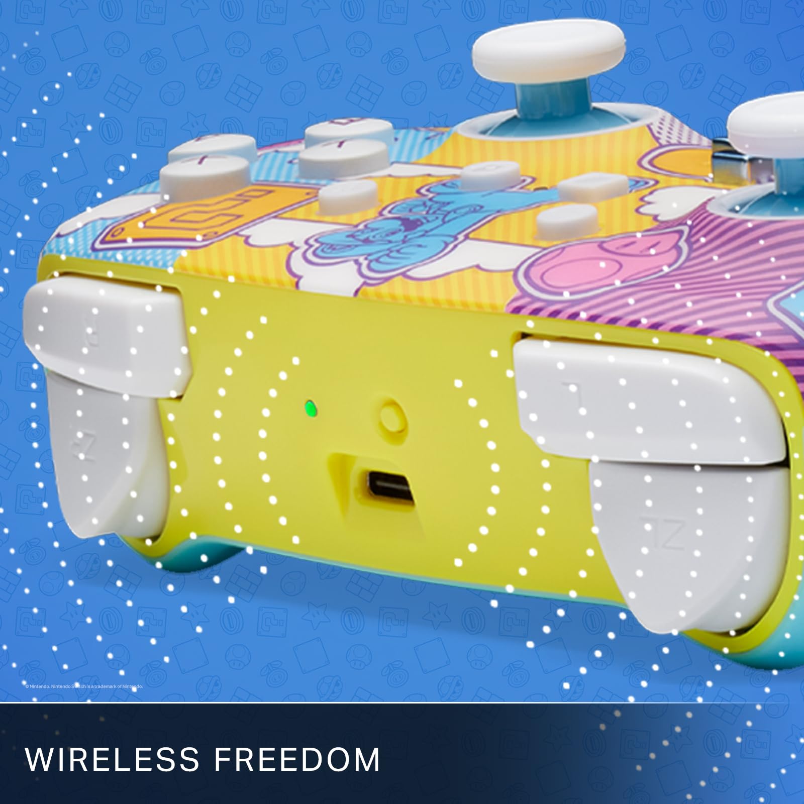 PowerA Controller Senza Fili avanzato per Nintendo Switch - Mushroom Kingdom Pop Art, Nintendo Switch modello OLED, Nintendo Switch Lite, Gamepad, controller di gioco, controller Bluetooth
