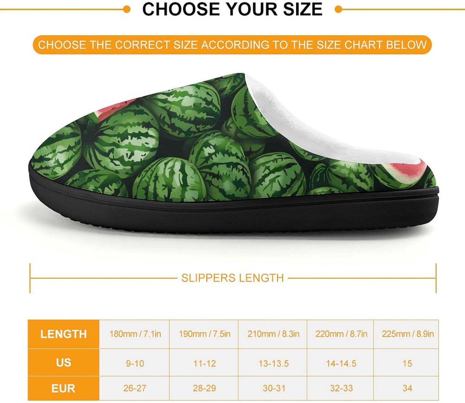 Watermelon Cute Cotton Slippers Anti-slip House Shoe Slipper Indoor Outdoor