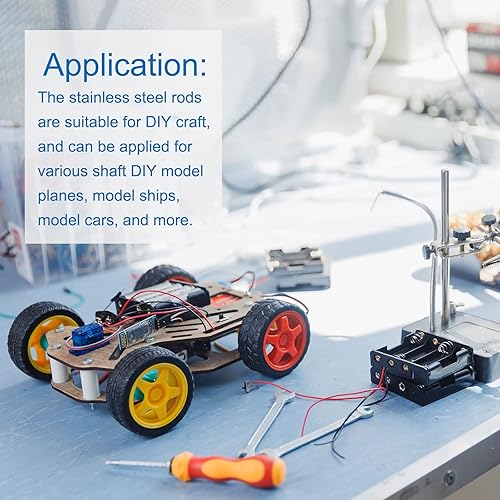 Miniatura 2 de DMiotech Paquete de 4 barras redondas de aluminio de 0.472 in de diámetro, 9.843 in de longitud para manualidades, modelo avión