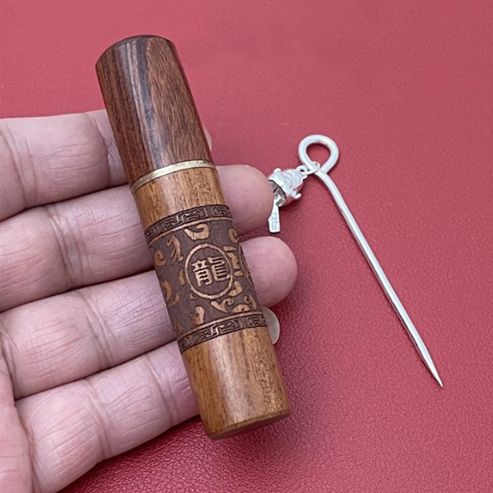 Étui à Aiguilles En Bois Avec 9 Aiguilles à Gros Chas - Pour Couture, Broderie, Travaux Manuels - Rangement Pratique