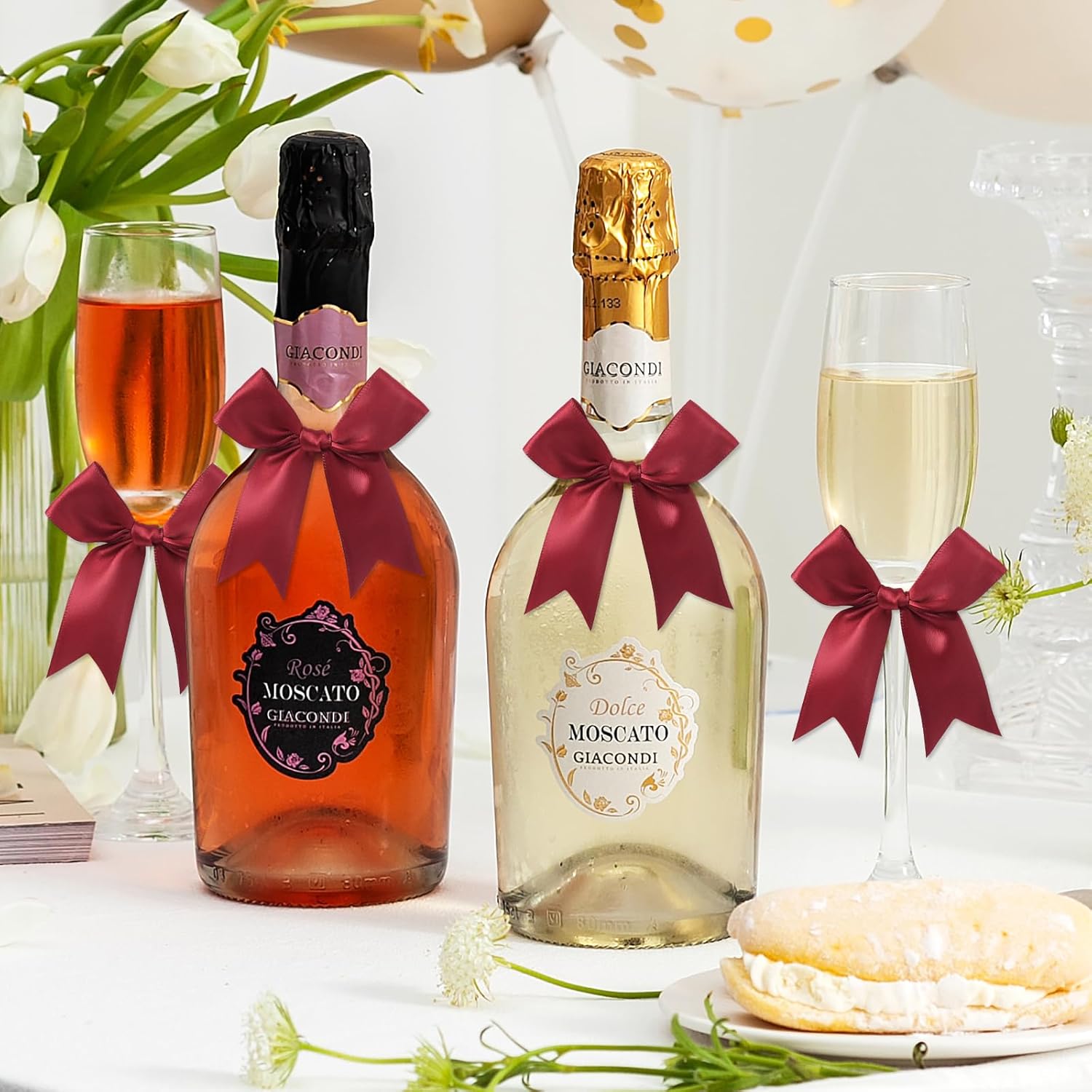 50 Pcs Red Gift Wrap Bows,3.3 Inch Elegant Bows for Gift Wrapping, DIY Crafts, Party Decorations, Baby Shower, Birthday, Wedding Decor,Christmas, Gift Bags - Image 7