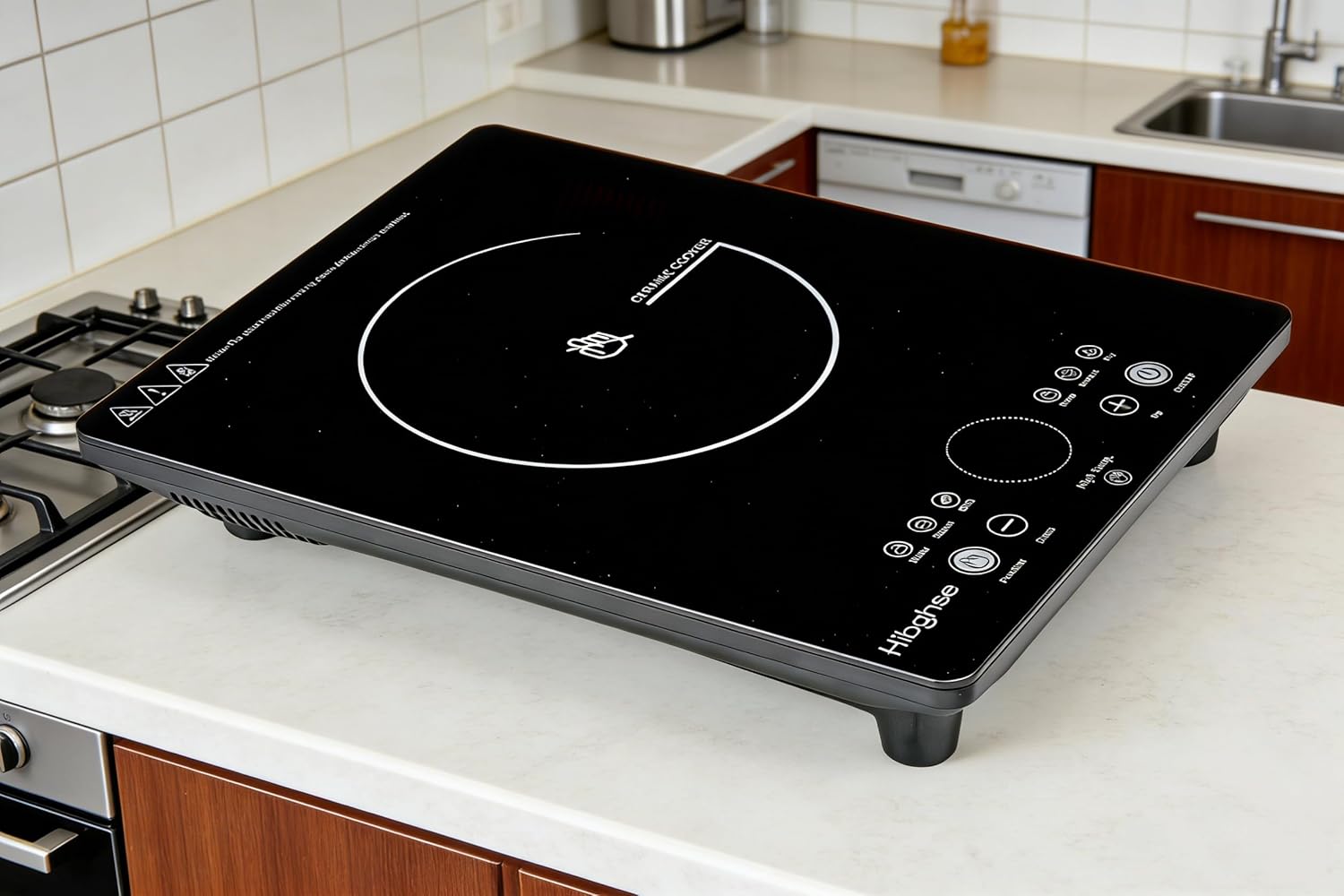 Single Burner Electric Cooktop, 1800W Countertop Electric Stove Top Burner with Adjustable Temperature, 110V Induction Cooktop Infrared Ceramic Hot Plate for Cooking