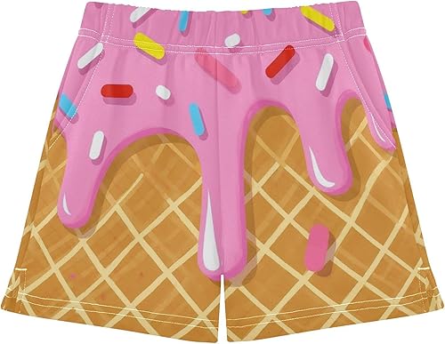 Girls Athletic Shorts Summer Elastic Casual Shorts with Pockets Kids Bottom Sports for Girls 7-15Y