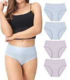 DAVID ARCHY Cotton High Waisted Underwear for Women Tummy Control Panties Full Coverage Briefs 4 Pack Regular & Plus Size