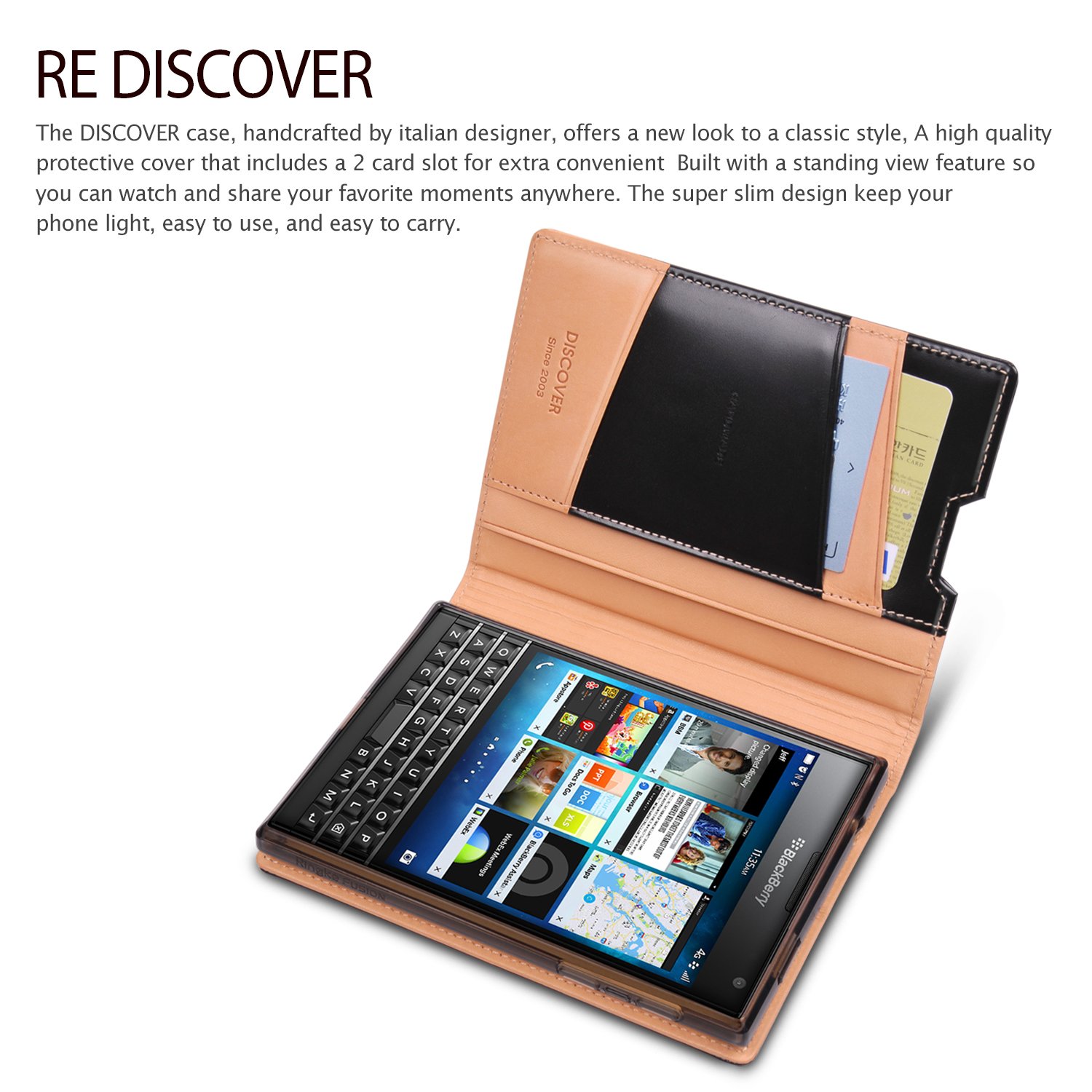 Blackberry Passport Case Ringke DISCOVER Case [Free HD Film][BLACK