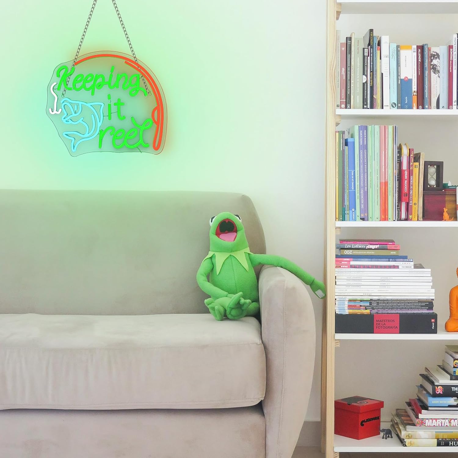 Keeping It Reel Neon Sign Fishing Themed LED Wall Decor for Man Caves, Tackle Shops & Lake Houses, USB-Powered Adjustable Brightness, Angler-Themed Decoration - Image 6