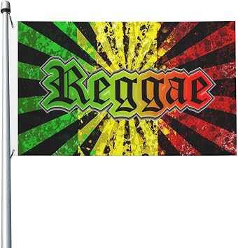 Jamaican Rasta Reggae Flags 3x5ft Outdoor Double Sided Flag Jamaican Flag Decor Banner for Outside Flag, Black