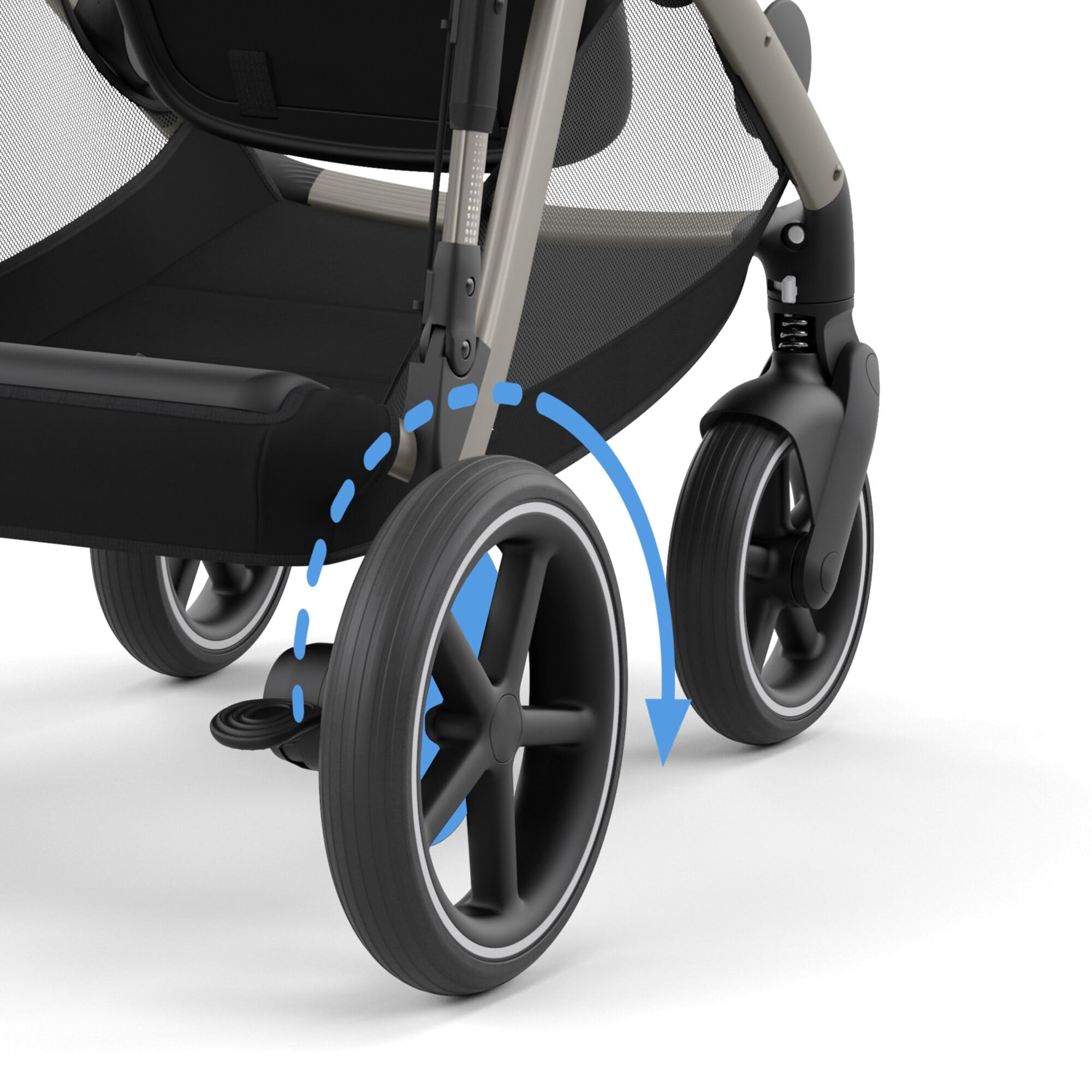 CYBEX Poussette Gold e-GAZELLE S, de la naissance à 4 ans, max. 22 kg, système tout-en-1 avec propulsion électrique, Beige coquillage