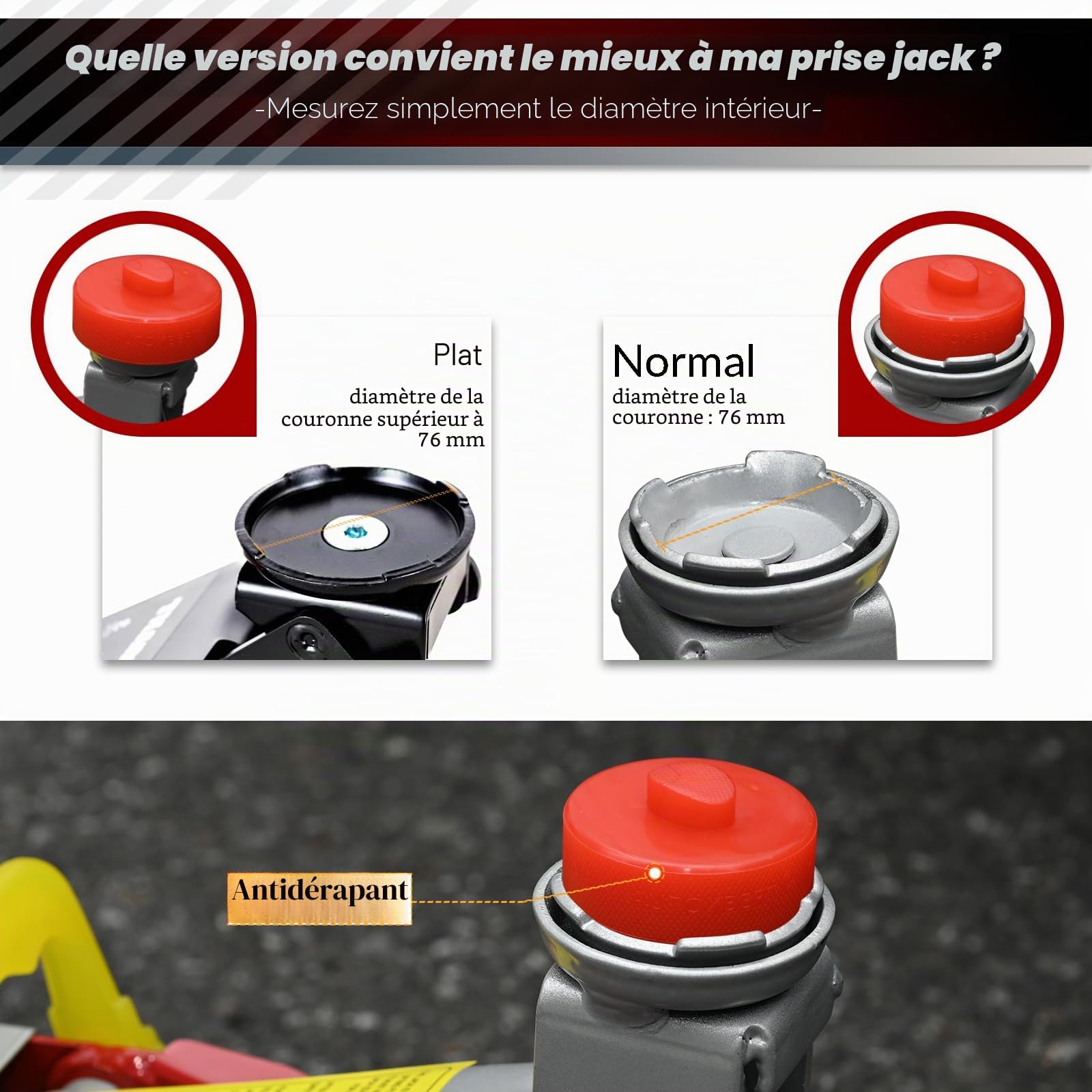 Adaptateur de cric - En polyéthylène - Pour carrosserie - Accessoire de voiture - Protège la voiture contre les rayures - Pour Porsche