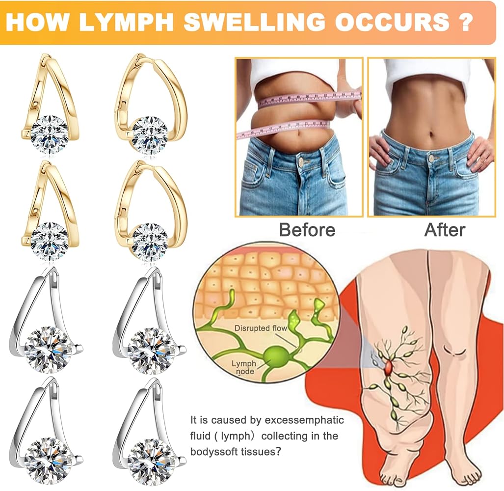 Qklovni Lymphvity Germanium Ohrringe für Lymphdrainage und