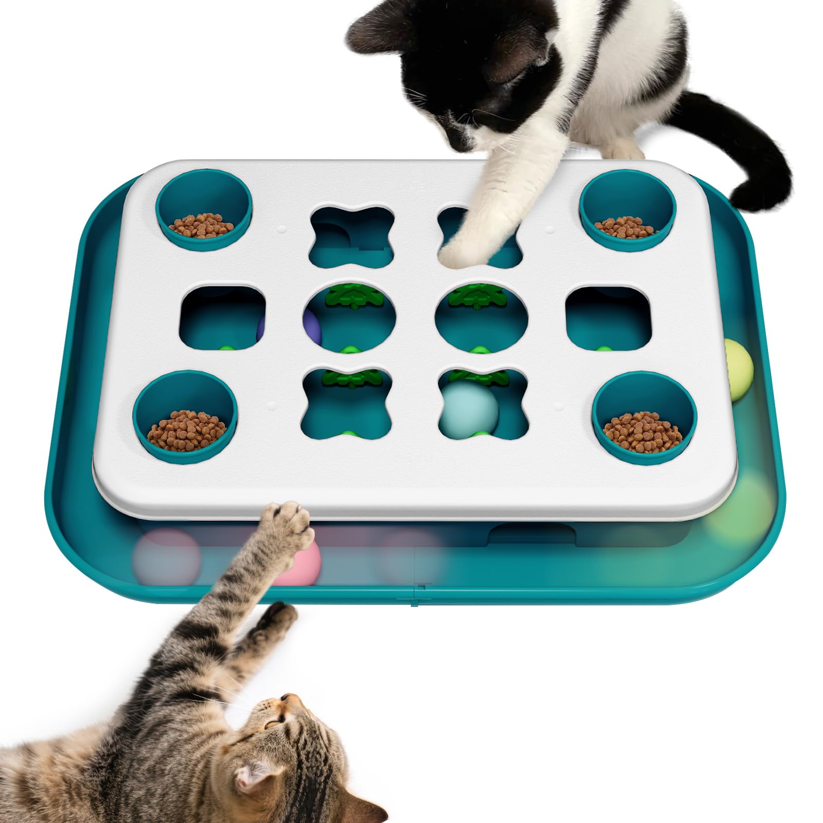 Cat Puzzle Toys for Indoor Cats Mind Game Ball Track Kitten Food Puzzles Toy Sensory Activity Cat Enrichment Toys Treat Feeder Entertainment Mental Stimulation Kitty Gift
