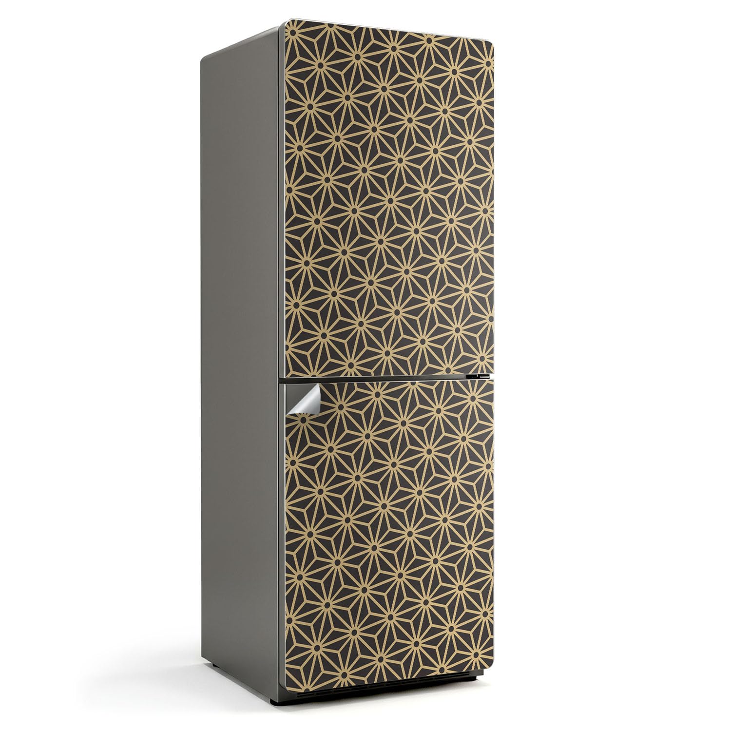 Sticker de porte réfrigérateur anti-rayures lavable géométrie florale