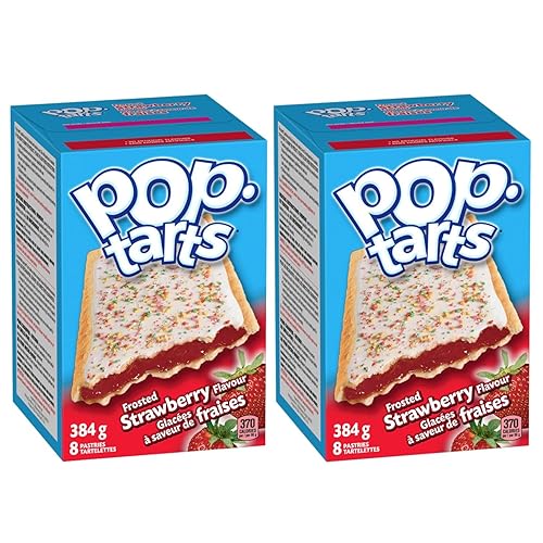 Kellogg's Pop-Tarts pasteles tostadores, fresa esmerilada, 8 pasteles, 384 g13.5 oz (paquete de 2) enviado desde Canadá