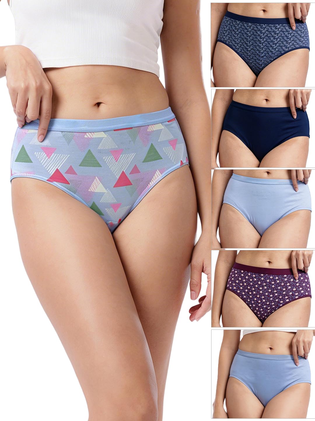 kalyani Women's High Coverage Mid Waist Cotton Hipster Panties | Pack of 6 | Colors and Prints May Vary-picture-24