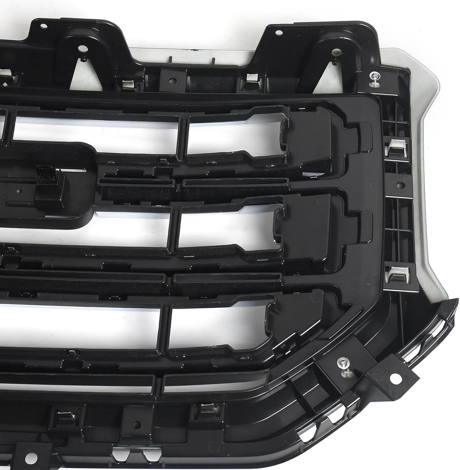 Front Bumper Grill for GMC Sierra 1500 2016-2018 Matte Black and Chrome Grille