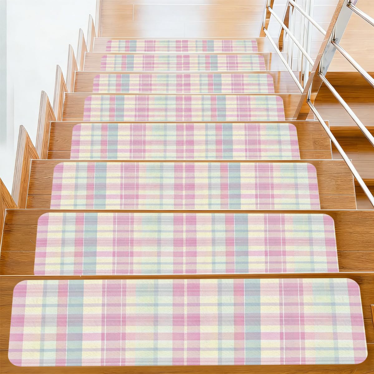 Alfombrillas para peldaños de escalera que eliminan el ruido y los resbalones en escalones de madera