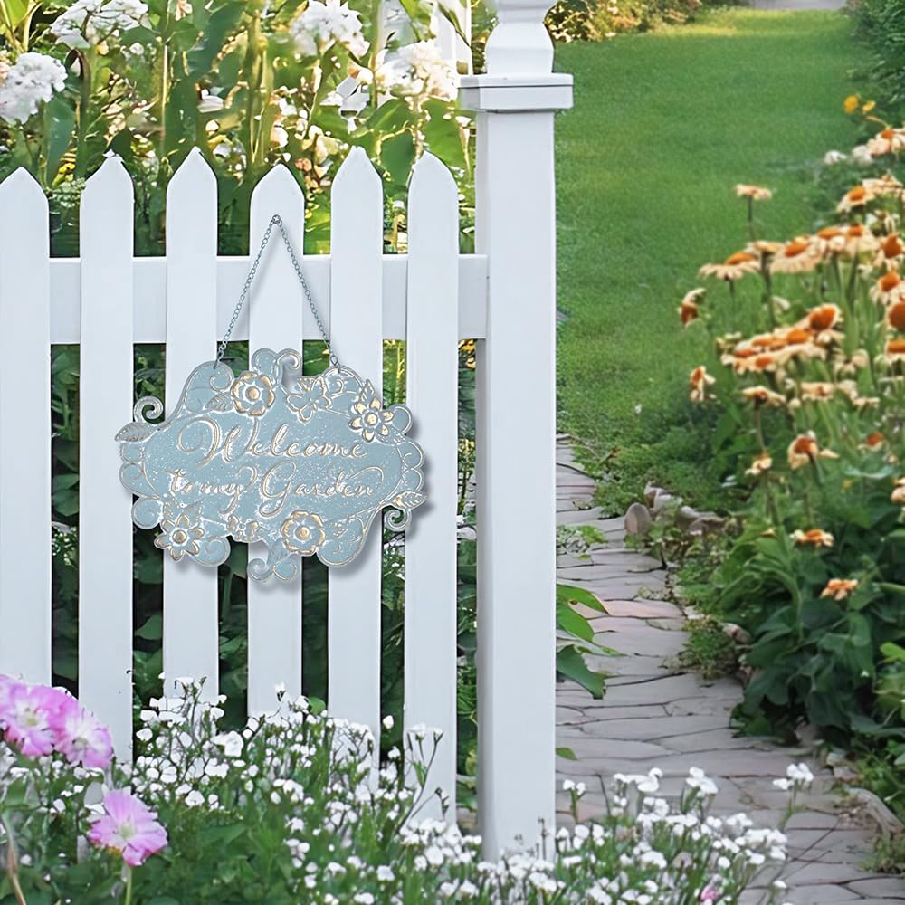 オールシックメタルガーデンサイン 庭のサイン 庭の装飾サイン 素朴な農家 裏庭 屋外壁装飾