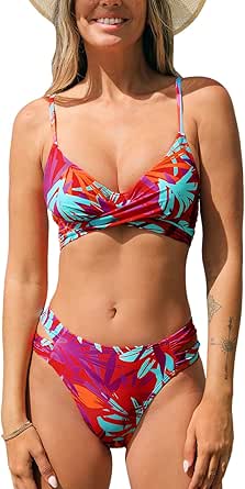 Eczipvz Womens Bathing Suit Tops Only Sporty Adjustable Wide Straps Women Bikini Top Large Bust Criss Cross Back Supportive Swimsuit Tops Only Red Xl