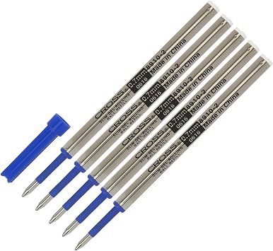 Pen Savings Combo Pack, Genuine Slim Gel Rollerball Pen Refills for Cross Click Pens, Blue Ink, 5 Pack, 8910-2, Bulk Packed