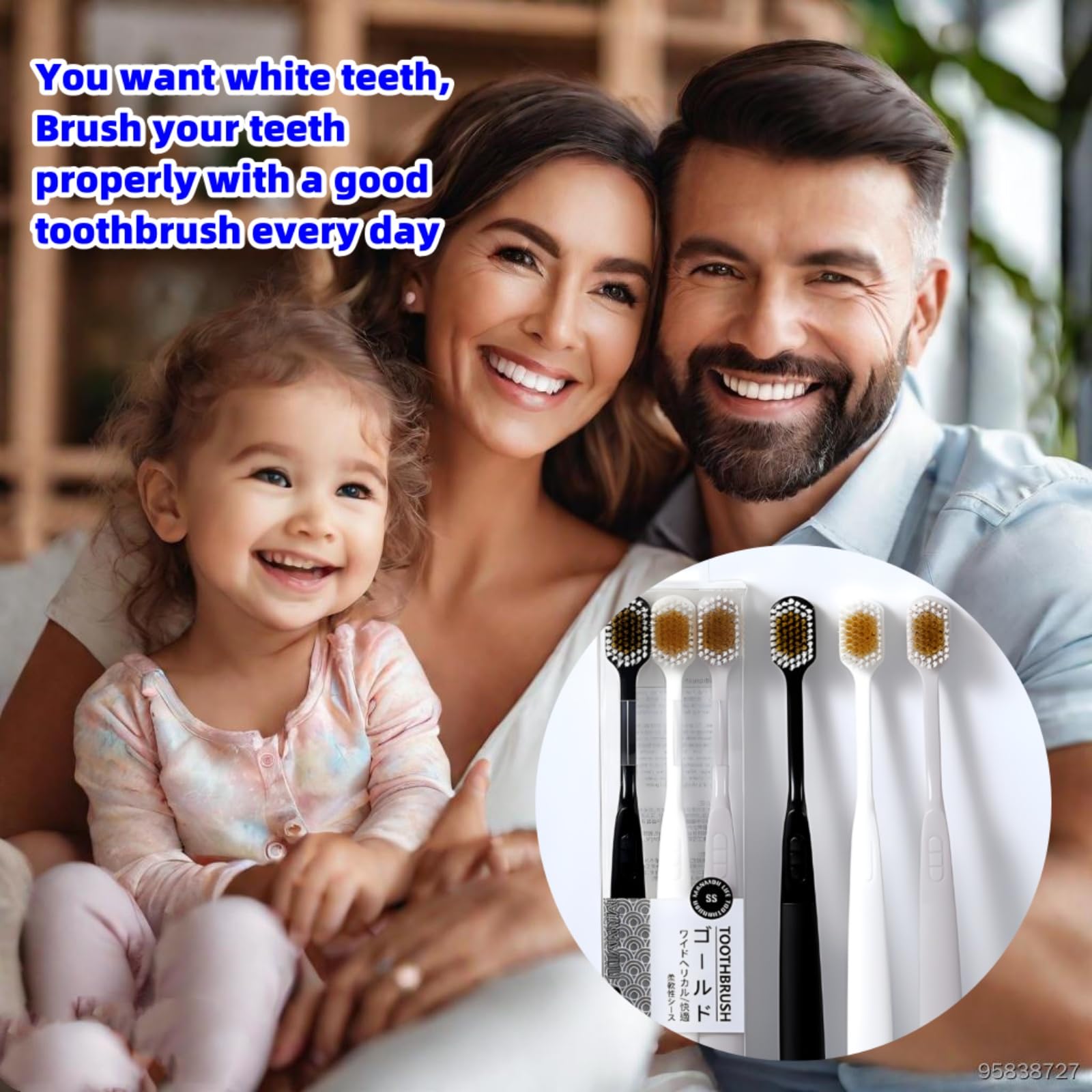 Cepillo de dientes suave manual japonés de cabeza ancha para adultos, juego de cepillos de dientes suaves manuales para adultos (3 juegos por caja), cuidado completo de dientes y encías,
