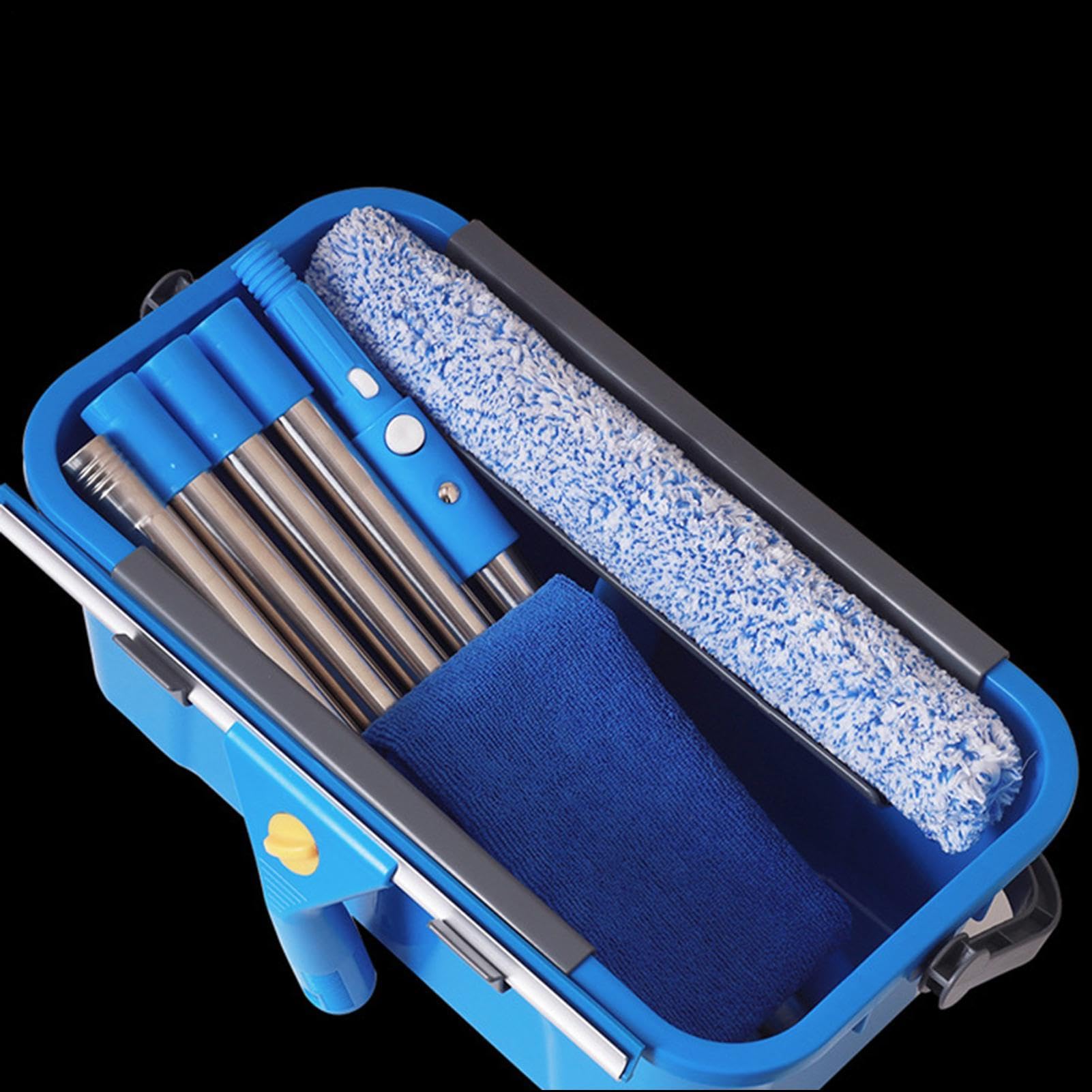 Kit Limpieza Ventanas Con Paño De Microfibra Y Pértiga Extensible | Herramientas Limpiacristales Para Los Hogares Para Puertas De Patio, Parabrisas De Automóviles, Azulejos Y Vidrios,