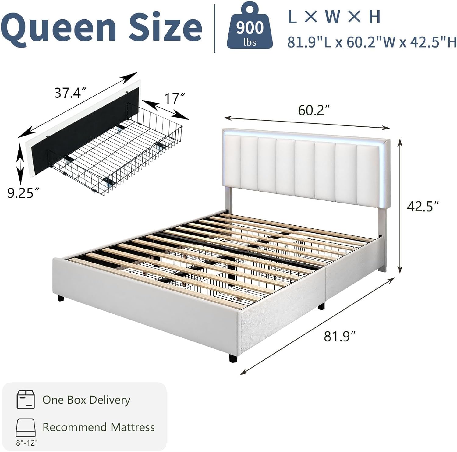 Queen Size Bed Frame Dimensions Diagram