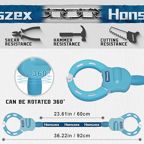 Miniatura 30 de Scooter Lock, Bike Locks High Security with Key, 36.22inch Heavy Duty Bike Lock Chain, Accessories for Electric Scooter, E-Bikes