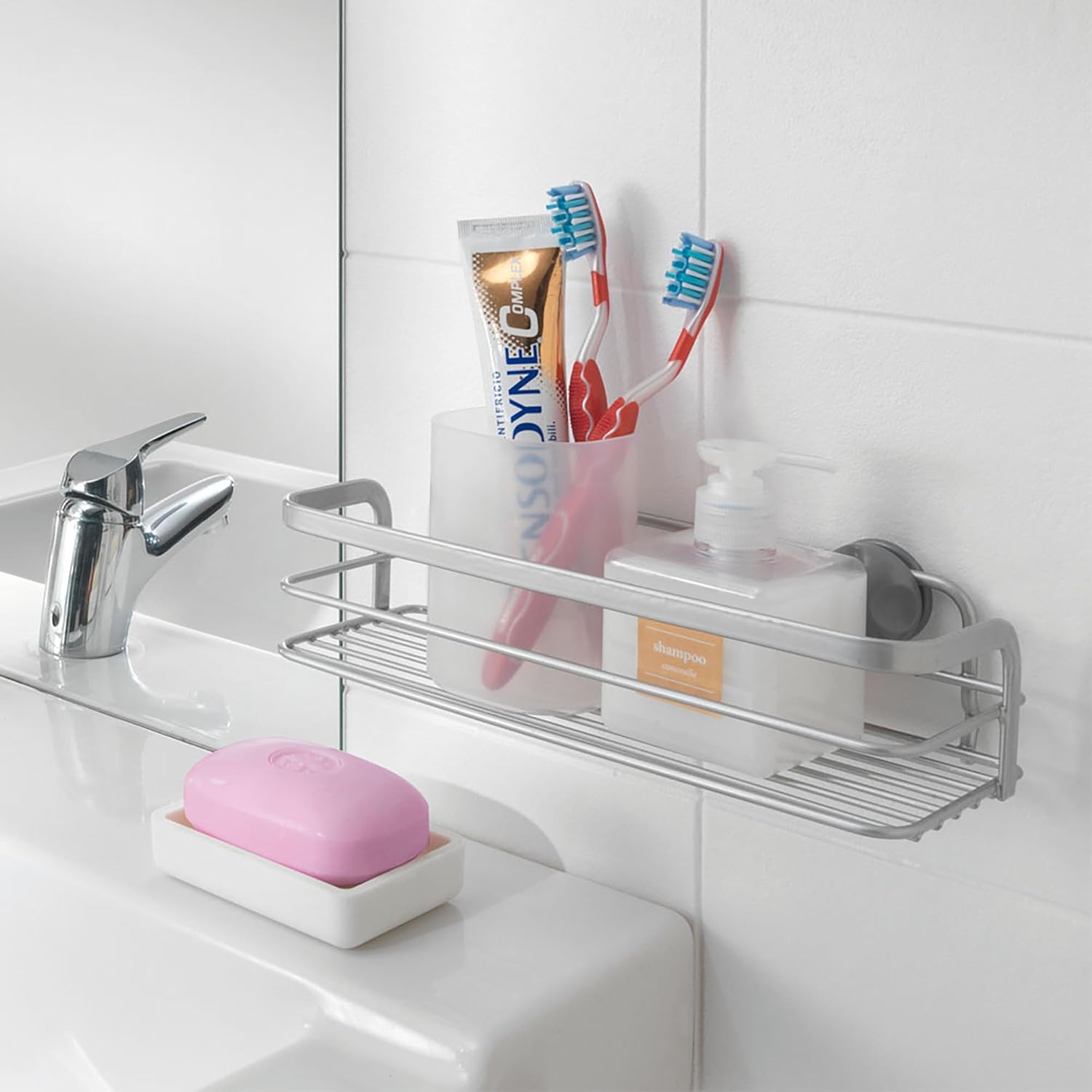 Wire World 40.48.04 Viva Rectangular Shelf with Safefix, Silver