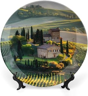 Tuscany Vineyard Decorative Plate Bone China Dinner Plates for Home Office Kitchen 6inch