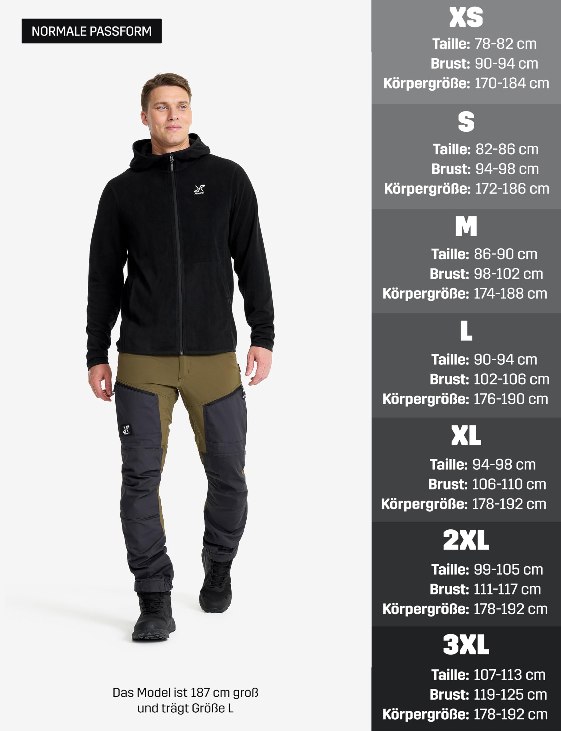 RevolutionRace Hiker Fleece Hoodie für Herren, leichter elastischer Fleece-Hoodie