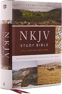 NKJV Study Bible Hardcover Burgundy Full-Color Comfort Print - Trusted Resource for Deep Scripture Study