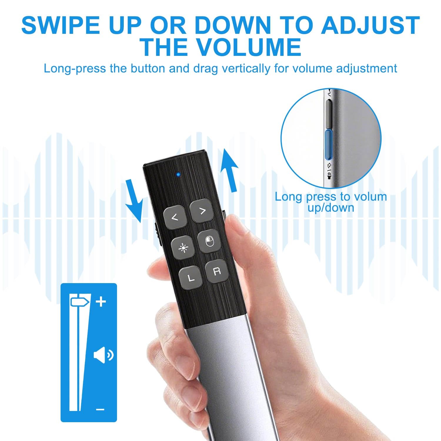 2-in-1 USB Type C Telecommande Ordinateur Powerpoint, 2.4GHz Presentation Cliqueur Zapette Powerpoint Pointeur Slide Présentateur Sans Fil Pour Ordinateur PC Portable