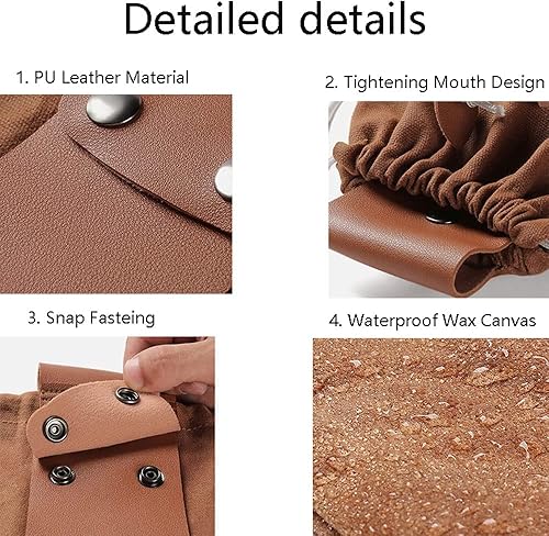 Miniatura 7 de Bushcraft - Bolsa de cuero para cinturón para hombre, bolsa de forraje con lona encerada para viajes, camping, senderismo y equipo de mochilero