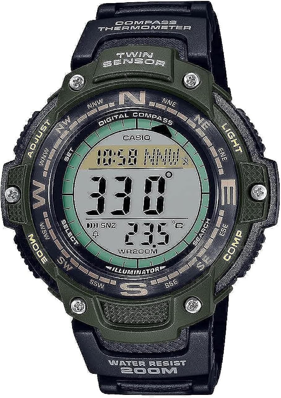 Casio Twin Sensor World Time 200M Water Resistant Digital Compass Watch