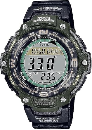 Casio SGW100 Series | Digital Watch & Compass | 200M WR | 100 SEC Stopwatch | Twin Sensor for Direction & Temperature | Low Temp Resistant | World Time | Auto Calendar | Multi Alarm