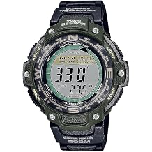 Casio Twin Sensor World Time 200M Waterproof Digital Compass Watch, Black, Digital