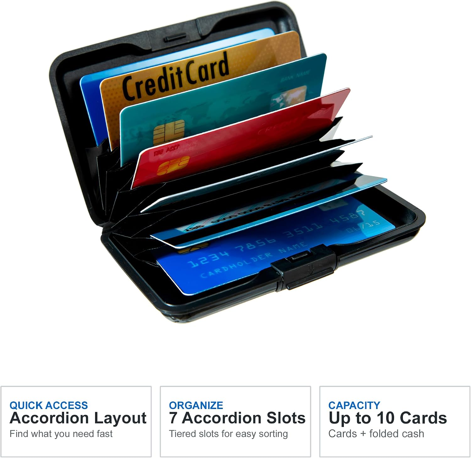 Credit Card Holder RFID Blocking Wallet for Women Men Small Mini Metal Slim Hard Aluminum Business Card Case (Butterfly)