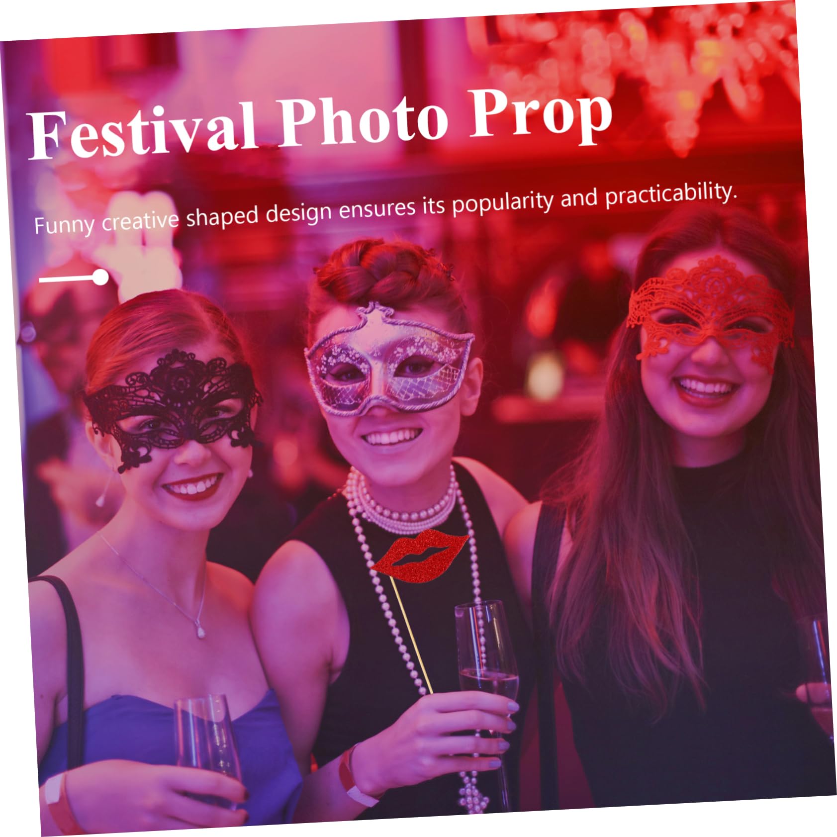 3 Sätze Teiliges Rote Und Pinke Lippen Foto Requisiten Mit Glitzereffekt Kreative Handheld Party Accessoires Für Geburtstag Hochzeit Und Lustige Dekoration 40 Stück * 3