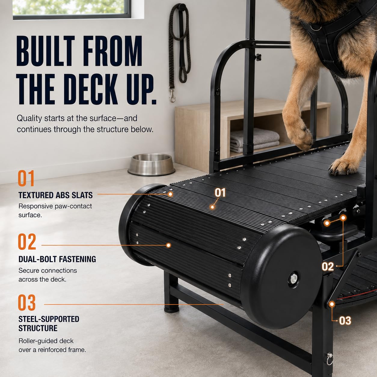 Laufband für große Hunde, mittelgroße Hunde, verstellbare Rampe, Laufband für Hunde, mit Schrittzähler für Bewegung, gesund und fit