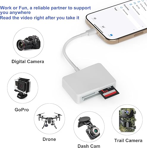 Miniatura 5 de Lector de tarjetas SD, 4 en 1 USB C a SDTFCFMS lector de tarjetas con adaptador USB a USB C, lector de tarjetas de memoria para iPhone 171615 Pro